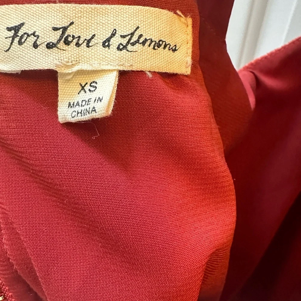 For Loves and Lemons Red Velvet Cutout Mini dress - Picture 3 of 8